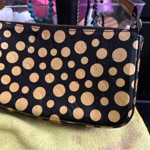 Louis Vuitton Black and Gold Polka Dot Shoulder Bag